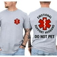 thumbnail image 2 of Unisex Funny T-Shirt, “Do Not Pet Emotional Support Husband” Double-Sided Graphic Tee, Casual Cotton Shirt for Men and Women, Sizes S–5XL, 2 of 7