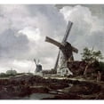 thumbnail image 3 of Van Ruisdael, Jacob 16x15 Black Modern Framed Museum Art Print Titled - Landscape with Windmills Near Haarlem, 3 of 5