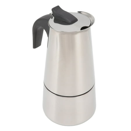 

Electric Coffe Maker Food Grade Moka Pot Stainless Steel Dirt Resistant Portable For Home 100ml 200ml 300ml 450ml 600ml