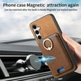 thumbnail image 5 of PU Leather Case for Samsung Galaxy A25 5G, Detachable Magnetic Card Holder Slim Protective Support Car Magnetic Mount Secure-Grip Ring Stand Compatible with Samsung Galaxy A25 5G - Brown, 5 of 6