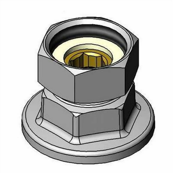 T&S Brass - 3/8'' NPT Eccentric Flange Assembly, Chro
