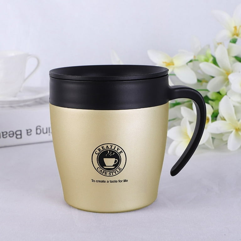 Wall Steel Coffee Mug Insulated with Lid Water Cup Stainless Double KitchenDining & Bar Extra Large Drinking Cup Coffee Mug Single in A Teacup Set 50s