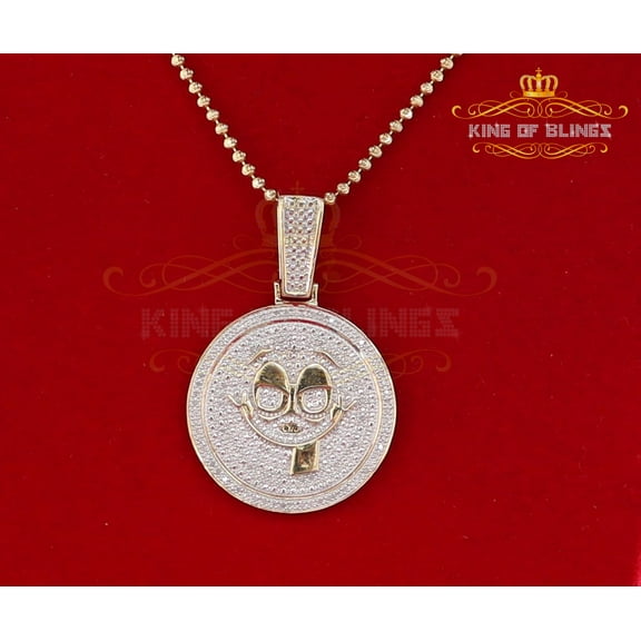King Of Bling's Real 0.33ct Diamond Sterling Silver FASHION Charm Necklace Pendant in Yellow