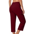 thumbnail image 5 of cocolona Women's Summer High Waist Cargo Capri Pants Casual Solid Color Stretch Loose Workout Yoga Cropped Pants with Pocket, 5 of 5