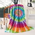 thumbnail image 2 of Rainbow Tie Dye Mandala Pattern Blanket,Comfortable Soft Lamb Wool Throw Blanket,All Season,Warm Lightweight Blankets for Sofa Bed Couch Living Room Chair,40"x50", 2 of 4
