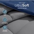 thumbnail image 5 of Bare Home 5-Piece Reversible Bed-in-a-Bag - Premium 1800 Collection - Queen, Dark Blue/Gray Comforter with Gray Sheet Set, 5 of 10