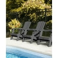 thumbnail image 5 of Folding Adirondack Chair set of 2, HDPE All-Weather Lawn Chair with 2 Cup Holder, Patio Garden Outdoors Fire Pit, Gray, 5 of 8