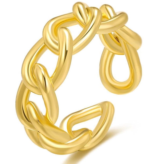 Anillo De Mujer, Anillo Abierto De Aleación De Diseño Simple, Anillo Ajustable, Anillo De Dedo Vintage, Accesorio De Joyería De Hip Hop Para Niñas Y Mujeres Cateissary AP005533-00