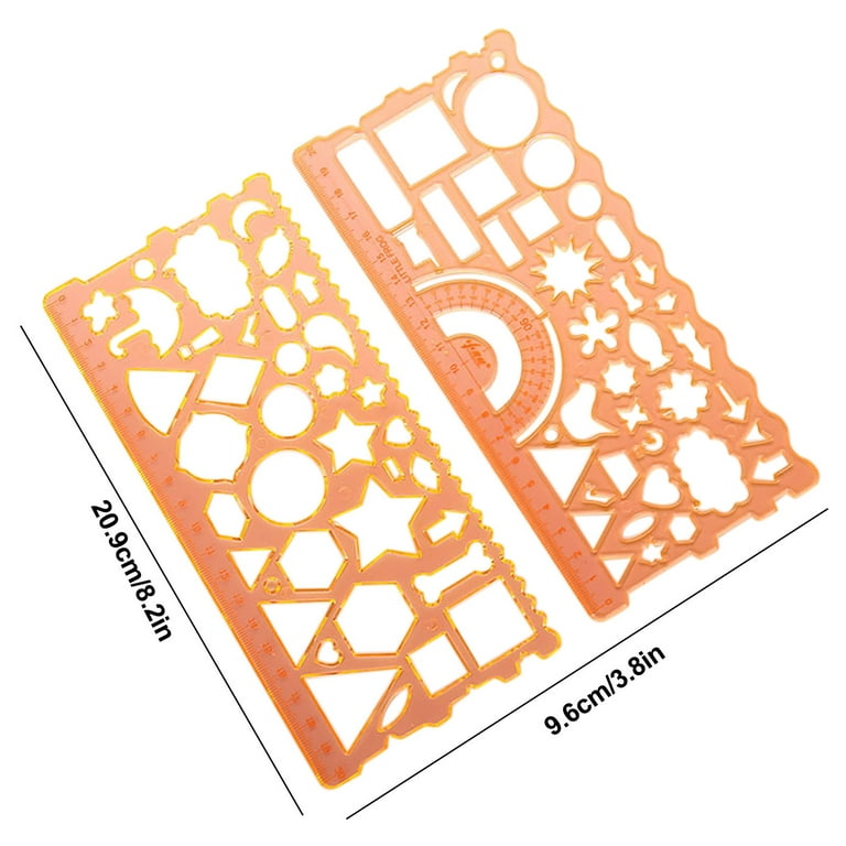 Plastic Stencil Art Templates Drafting Ruler, with Various Cut Out Designs  for Art and Craft Projects, Artistic Drawing, Tracing, Painting 