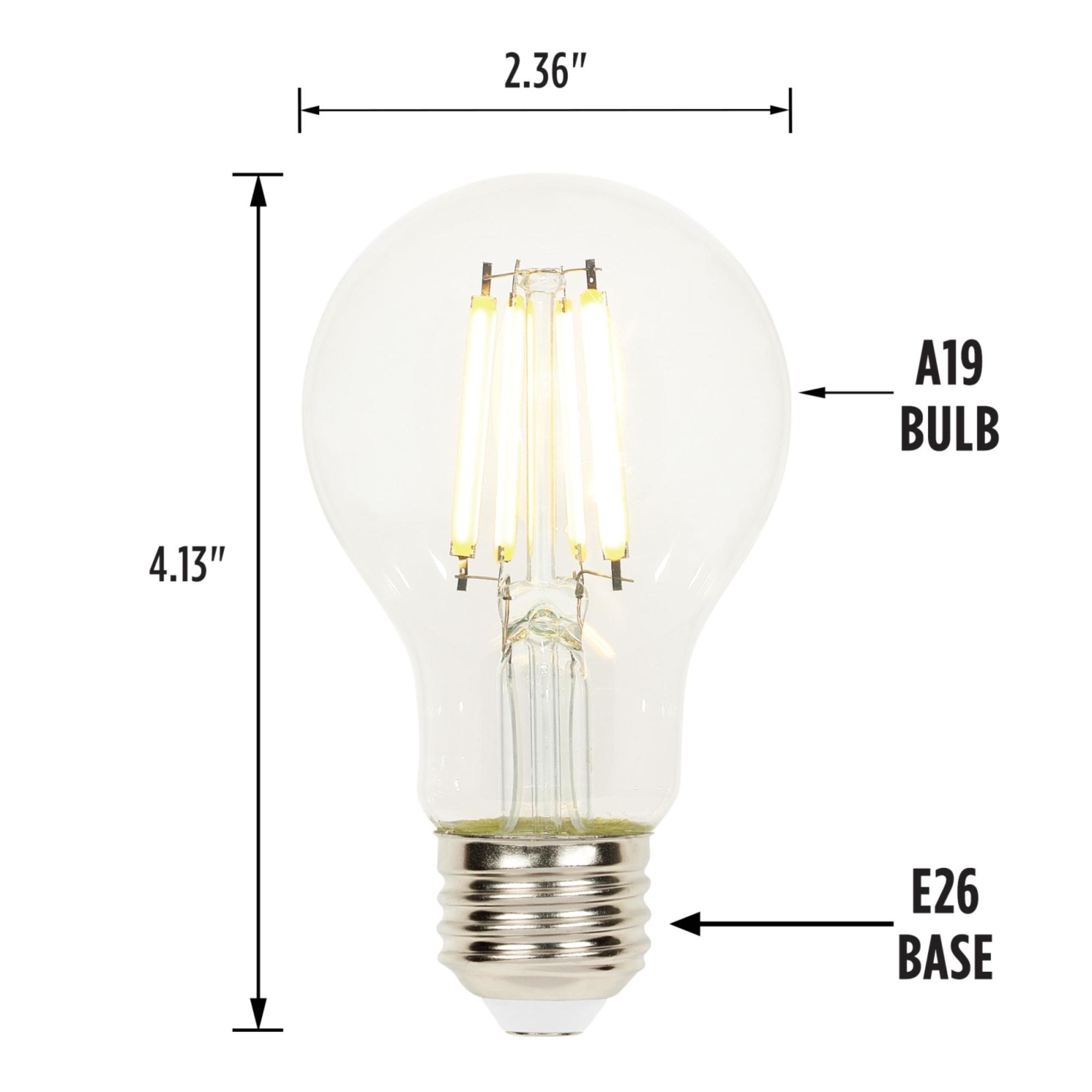 Westinghouse Lighting 5258020 6.5 Watt (60 Watt Equivalent) A19 Dimmable Clear Filament LED Light Bulb, Medium Base, 6 Pack