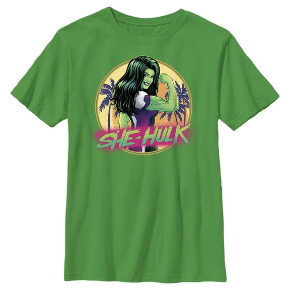Boy's She-Hulk: Attorney at Law Hero at the Beach Graphic Tee Kelly Green X Small