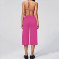 thumbnail image 4 of ZIXKCGDSE Workout Sets for Women Halter Sports Bra Matching Wide Leg Capri Pants Yoga Outfits Size S, 4 of 4
