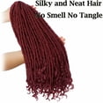 thumbnail image 6 of Benehair Goddess Locs Crochet Braids Boho Style Faux Locs Hair Extensions with Curly Ends Pre Looped Locs Synthetic for Women 16" Burgundy, 6 of 9