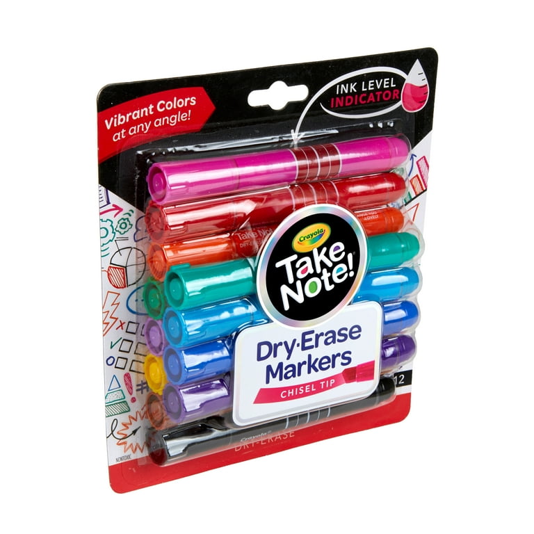 2x 2 Counts Crayola Take Note Dry Erase Markers Chisel Tip Ink Level  Indicator for sale online
