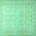 thumbnail image 1 of Ahgly Company Indoor Square Oriental Turquoise Blue Traditional Area Rugs, 4' Square, 1 of 4