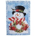 thumbnail image 2 of Northlight Snowman with Wreath Outdoor Christmas Garden Flag - 18" x 12.5", 2 of 5