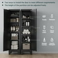 thumbnail image 4 of 67''Farmhouse Metal Storage Cabinet with Barn Doors,Steel File Cabinet for Home Office,Kitchen Pantry 4 Adjustable Shelves,Freestanding Cupboard for Kitchen,HomeOffice (Black), 4 of 7