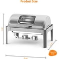 thumbnail image 2 of Garvee Chafing Dishes for Buffet 9 QT, with Roll Top &  Glass Window, Full Size, Silver., 2 of 7