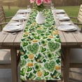 thumbnail image 4 of St. Patrick's Day Table Runner - 90 Inch Long Spring Shamrocks Green Love Hats Retro Cotton and Linen Blended Dress Scarves Farmhouse Table Runner for Kitchen Dining, Coffee Table, 13" x 90", 4 of 8