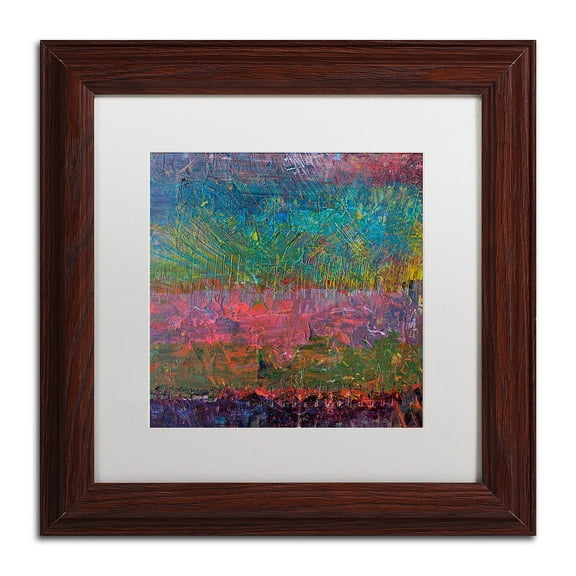 Trademark Fine Art "Wildflowers" Canvas Art by Michelle Calkins, White Matte, Wood Frame