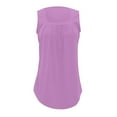 thumbnail image 4 of BYHONG Women's Loose Pleated Square Neck Tank Top Summer Sleeveless Vest Blouse, Plus Size Casual Top for Women Light Purple XXXL, 4 of 6