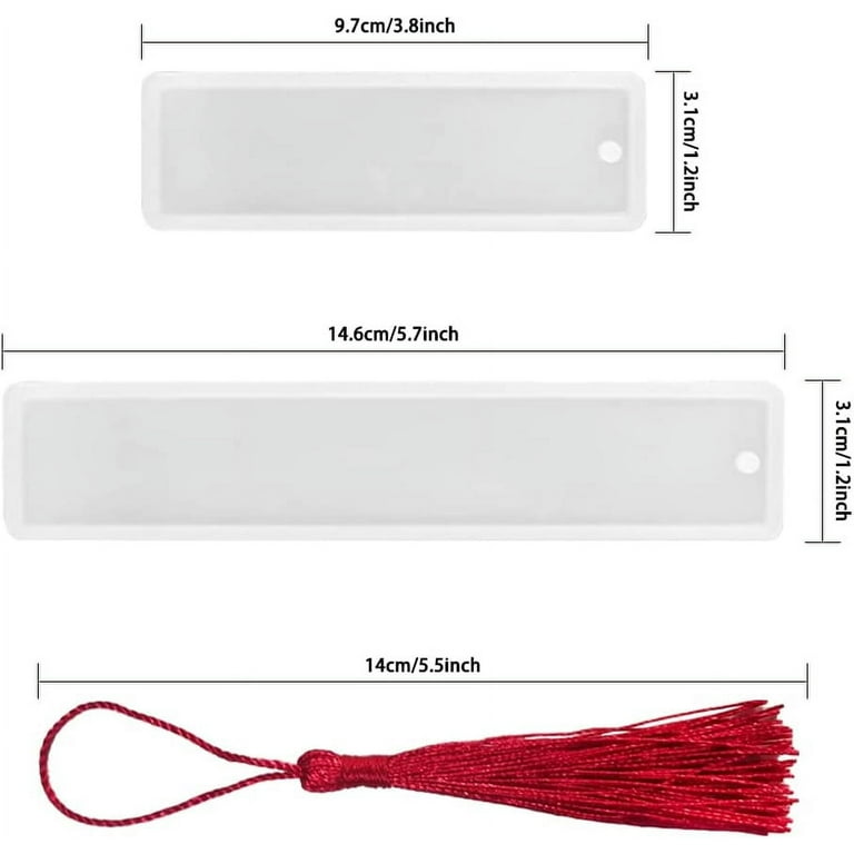 56Pcs Bookmark Epoxy Resin Mold Set With Colourful Tassel Bookmark Silicone Epoxy Making Mould Rectangle Resin Casting Mould Jewelry Decoration Crafts Diy 12 thumbnail image