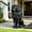 Black, variant on WRXELAN 16in Buddha StatueZenSculpture,OutsideResin Sculpture , Tabletop Buddha Figurine for Home Decor Yard Porch Patio(with Blue Accents)