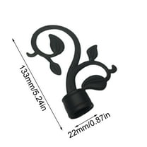 Steadline American Style Curtain Rod Finials Set of 2 Plastic Iron-Look Decorative End Caps for 22mm/28mm Rods Modern Home Decor Accessories