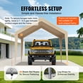thumbnail image 5 of KFFKFF 10 x 20 Feet Car Shelter Tent Cover Carport Replacement Canopy Beige, 5 of 9