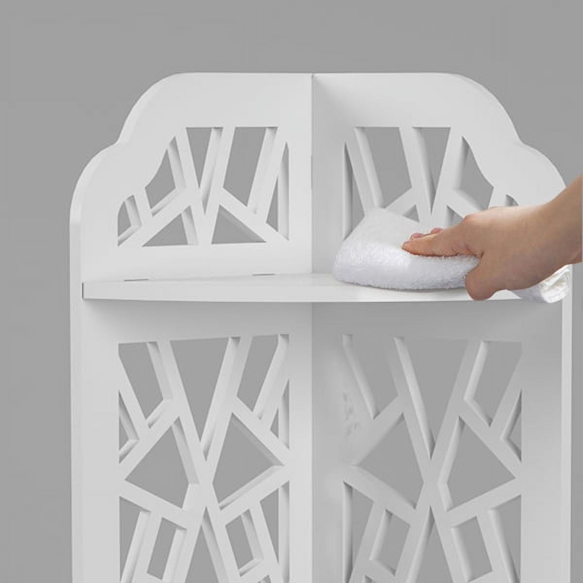 AsterOutdoor White 3-Tier Corner Shelf - Waterproof PVC Bathroom Organizer for Small Spaces, Kitchen, Balcony