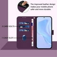 thumbnail image 3 of Wallet Case Compatible for Samsung Galaxy A25 5G, PU Leather Magnetic Closure Protective Flip Folio Case with 3 Card Holder and Wrist Strap Cover Women Men,Violet,For Galaxy A25 5G, 3 of 7