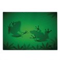 thumbnail image 2 of Animal Cutting Board, Frog Shadow Silhouette on the Banana Tree Leaf in Tropical Lands Jungle Games Graphic, Decorative Tempered Glass Cutting and Serving Board, Large Size, Green, by Ambesonne, 2 of 5