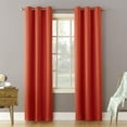 thumbnail image 2 of Room Darkening Blackout Grommet Curtains Thermal Insulated Solid Curtains Panel, Window Drapes for Living Room, Bedroom & Window (Set of 2 Panels, 42" W x 45" L) { Brick Red }, 2 of 8