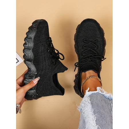 

Women Lace-Up Front Chunky Breathable Mesh Sneakers