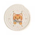 thumbnail image 2 of AMERTEER Round Braided Placemats Cartoon Kitty Round Table Placemats 2 Sizes for Home Wedding Party Decor, 2 of 6