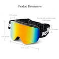 thumbnail image 3 of JUST GO Ski Goggles for Skiing Motorcycling and Snow Sports Dual-Layer Anti-Fog 100% UV Protection lens Snowboard Goggles fit Men, Women and Youth, Black Frame/ Red Revo Lens (VLT15.8%), 3 of 9