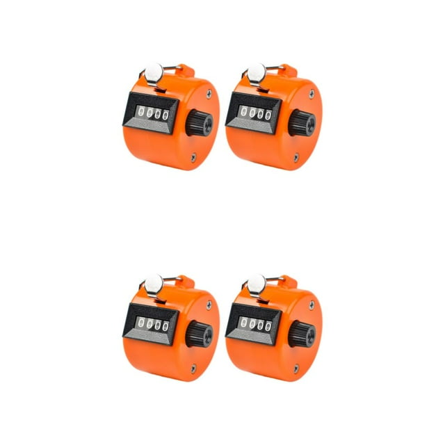 relayinert 2x Unisex Manual Counting Tally With Clear Accurate Scale For Easy Materials Orange 2Set
