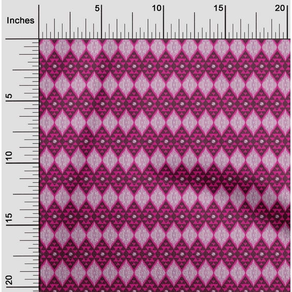 oneOone Viscose Jersey Fabric Argyle Style Ikat Fabric Prints By Yard 60 Inch Wide