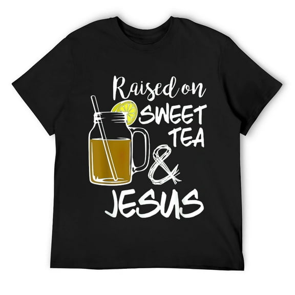 Mens Raised On Sweet Tea and Jesus Shirt Black