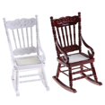 thumbnail image 3 of AMERTEER Miniature Wooden Rocking Chair Furniture Model for 1/12 Scale Dollhouse, 3 of 7