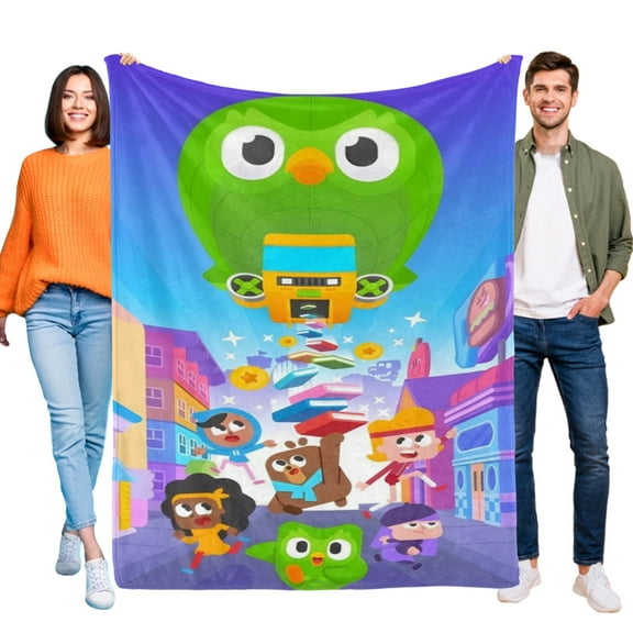 Duolingo Throw Blanket for Kids and Adults Soft and Cozy Blankets Gifts 30x40 Inch