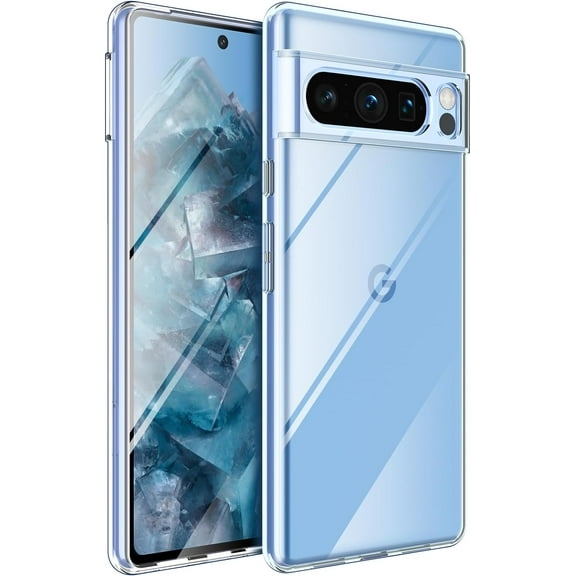 Crystal Clear Google Pixel 8 Pro Case.Soft Slim Fit Transparent Plastic TPU Protective Silicone Cover Phone Cases for Google Pixel 8 Pro [Slim Thin & Comfort Grip] [Shockproof]