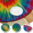 thumbnail image 4 of Colorful Tie Dye Pattern Round Fitted Tablecloth with Elastic Edge,Dining Table Cover Waterproof,Outdoor Round Tablecloth for Camping,Dining,Indoor and Outdoor, 4 of 7