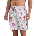 thumbnail image 2 of Rocae Lilies Flowers for Men's Beach Shorts Casual Elastic Waist Drawstring Summer Beach Shorts,S-3XL-Small, 2 of 6