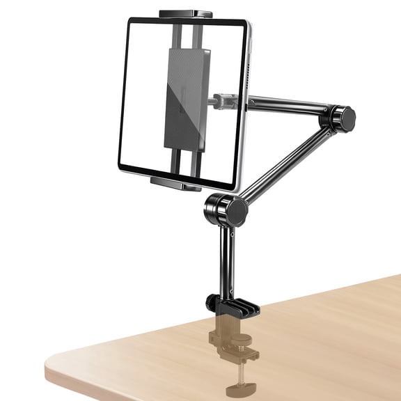 TSV Tablet Stand for Desk & Bed, 360° Adjustable Tablet & Phone Holder, Aluminum Tablet Arm Mount Compatible with 4"-13" iPad Pro/Air/Mini, iPhone, Galaxy Tab