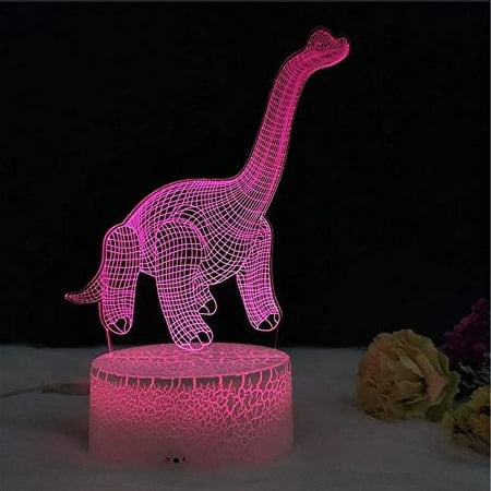 

3D Dinosaur Night Light for Kids 3D Illusion Lamp Change Decor Nightlight with Remote Control 3-Pattern & 16 Colors for Living Bed Room Bar Best Dinosaur Toys Gifts for Boys Girls
