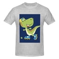 thumbnail image 4 of Bingfone Dino Playing Roller Skate Men'S Loose Fit Short-Sleeve Pocket T-Shirt, 4 of 7