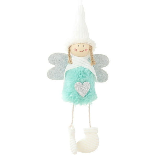 Bearachild Adornos navideños de muñeco de Papá Noel sueco, chimenea colgante para árbol de Navidad, 2 uds. Kits de decoración para fiestas azul