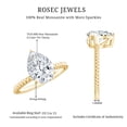 thumbnail image 3 of Rosec Jewels 2 Carat Pear Shaped Moissanite Engagement Ring 925 Silver - (7x10 mm) - Teardrop Moissanite Ring for Women - Ready to Gift, US 5.00, 3 of 4