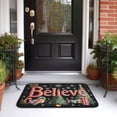 thumbnail image 3 of Christmas Doormat Black Small Area Rug Holiday Decor Non-Slip Low Pile Washable Throw Rugs for Entryway Kitchen Bathroom Front Door Indoor 20x31 Inch(Believe2), 3 of 8